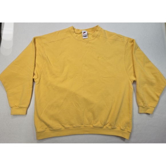 Nike Other - Vintage 90s Nike‎ Swoosh Sweatshirt White Tag Yellow on Yellow Crewneck Mens XL